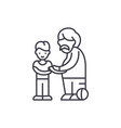 son and father line icon concept vector image