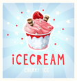 cherry ice cream card vector image vector image