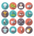 golf icons set vector image vector image