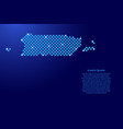 puerto rico map from futuristic blue checkered vector image vector image