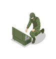 isometric special forces soldier police swat team vector image vector image