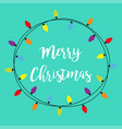 merry christmas lights round frame holiday vector image vector image
