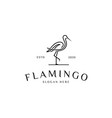 flamingo animal line logo vector image vector image