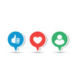 three social icons vector image vector image