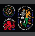 pirate logos collection for t-shirt and denim vector image