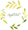 round wreath with watercolor green leaves vector image