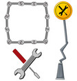 border template with tools vector image