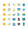 bundle of crypto currency coding flat icon set vector image vector image