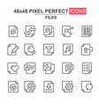 files thin line icon set document lock edit vector image