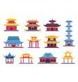 flat chinese and japanese buildings ancient vector image