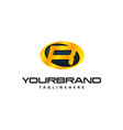 golden letter r logo curved oval shape auto guard vector image vector image