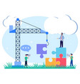 graphic cartoon character team work vector image