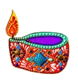 original painting with jewels and pearls of diwali vector image