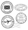 postmarks black ink round postal stamps vector image vector image
