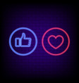 thumb up and heart buttons vector image vector image