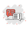question and answer icon in comic style dialog vector image vector image