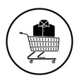 shopping cart with clothes shirt icon vector image