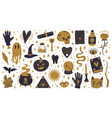 witch halloween symbols doodle witchcraft spooky vector image vector image