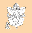 ganapati meditation in lotus pose vector image vector image