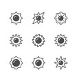 set glyph icons sun vector image