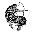 tattoo art with black centaur archer silhouette vector image