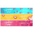 valentine sale banners design template red heart vector image