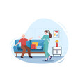 elderly care services hand drawn cartoon flat vector image
