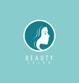 beauty salon logo or symbol portrait beautiful vector image vector image