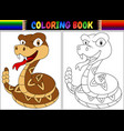 coloring book with cartoon rattlesnake vector image