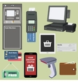 payment flat icon set vector image vector image