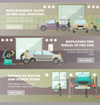 set of machine workroom horizontal banners vector image vector image