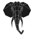 black geometric head elephant polygonal vector image vector image