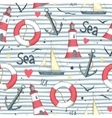 pattern sailboat lifebuoy anchor lighthouse vector image