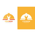 dish and repair logo combination plate vector image