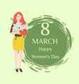 best wishes on womens day 8 march holiday vector image vector image