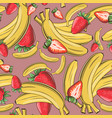 colored seamless pattern with bananas vector image
