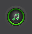 glossy dark circle music button vector image