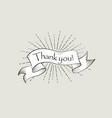 thank you sign engraving lettering flag banner vector image