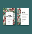 winter floral blooming elegant wedding invitation vector image vector image