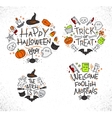 halloween flat monograms color vector image vector image