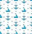 seamless pattern with sail boats and anchors vector image