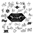 big set of handdrawn ampersands and catchwords vector image