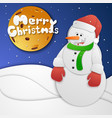 christmas snowman vector image vector image