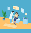 coronavirus vaccination doctor injecting woman vector image vector image