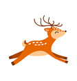 cute cartoon running deer vector image