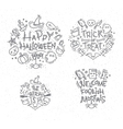 halloween flat monograms vector image vector image