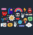 modern sticker design of 80s vector image