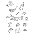 surfing hand draw doodles vector image