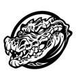 angry crocodile head shield silhouette vector image