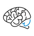 Red human brain medical line art icon Royalty Free Vector